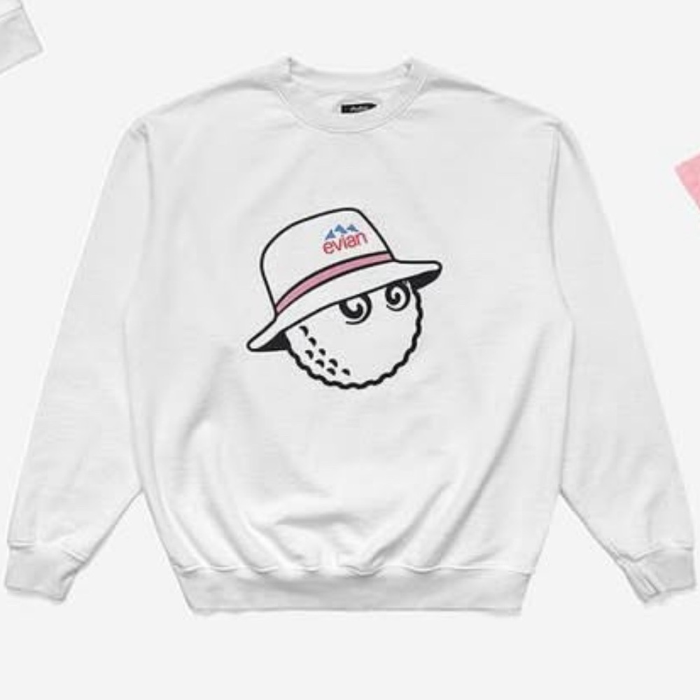 Malbon x Evian White Crewneck Sweatshirt Large